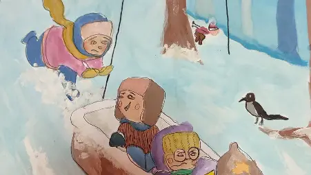 Рисунки от Румъния участват в конкурса &bdquo;Зимна приказка&ldquo; в Караманово /галерия/