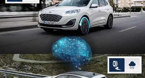 Изкуствен интелект в новия Ford Kuga Hybrid помага на шофьорите да владеят пътя и разхода на гориво