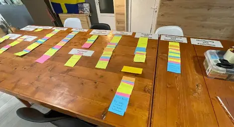 Една от работните маси.