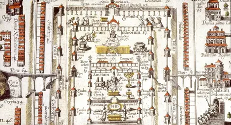 Изображение на Соломоновия храм (Christian van Adrichom, 1584 г.) Изображение на Соломоновия храм (Christian van Adrichom, 1584 г.)