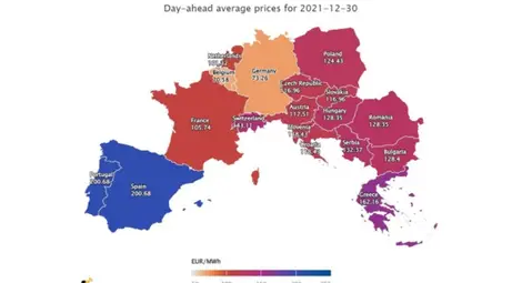 Рязко поевтиняване на тока за утре в Европа до 127 евро за MWh, а в България до 128 евро