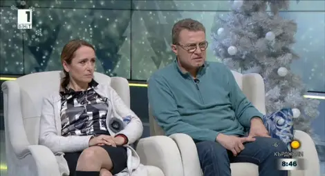 Албена Павлова и Емил Марков в студиото на БНТ. Снимка: Стопкадър БНТ