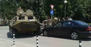 Мерцедес блъсна БТР до Европейското училище