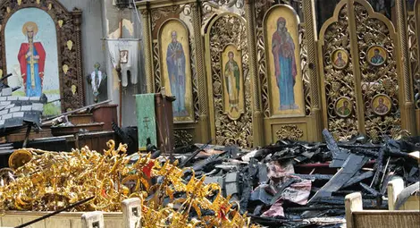 Чудо: Църква във Филаделфия изгоря, иконите – непокътнати! Чудо: Църква във Филаделфия изгоря, иконите – непокътнати!