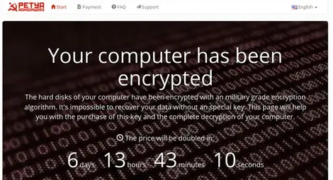 Вирус изнудвач Петя криптира целия твърд диск