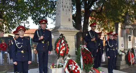 Почетният караул от НВУ &bdquo;Васил Левски&ldquo; &ndash; В. Търново пред паметниците на загиналите във войните за национално обединение, regnews.net.