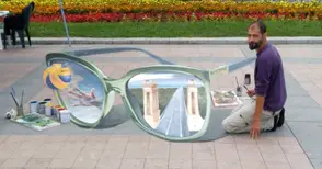 3D рисунки на площада показват красотата на волейбола през очите на осем художници