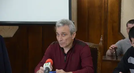 Синдикалният лидер на затворената Корабна Христо Йорданов.                                                           Снимка: Красимир СТОЯНОВ