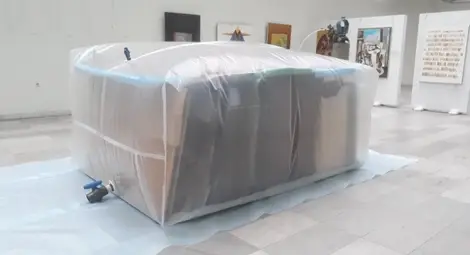 В Галерията почистват картини и статуи от паразити в балон