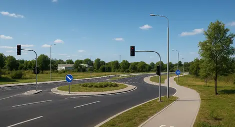 Компютърна симулация на бъдещото кръгово кръстовище с бул. &bdquo;Липник&ldquo;.