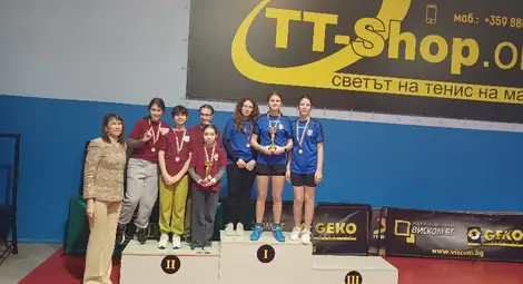 Младите тенисисти на маса от МГ "Баба Тонка"-Русе с букет титли и медали от общинското първенство