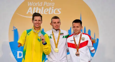 Християн Стоянов на почетната стълбичка в Дубай.   Снимка: Личен архив