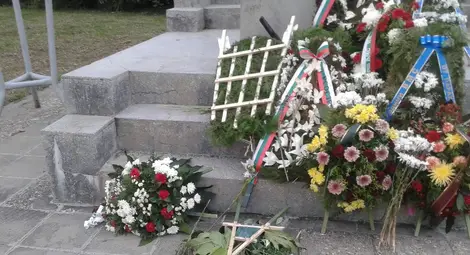 Още същата вечер, след като тържествено бяха положени венци пред паметника, безчинстваща компания ги потрошила и разхвърляла.