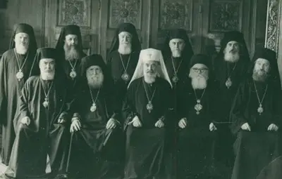 Патриах Кирил и Светият синод на православната църква, които единодушно застават срещу правителството за депортацията на българските евреи. Снимка: Архив