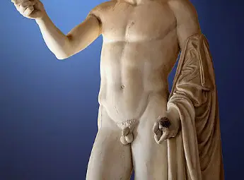 Фигура № 1: Гръцкият бог на мъдростта Хермес, вестител на боговете (Logios Хермес, мрамор, Национален музей на Рим).