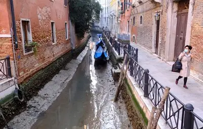 Пресъхнаха каналите във Венеция