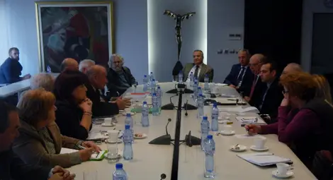 Ректори на висши училища и ръководители на научни институти при БАН и на научно-технически съюзи, които членуват в БСК, обсъдиха проблемите на образованието (снимка: БСК)