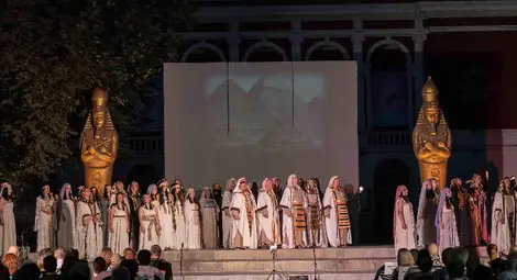 Сцена от актуалния спектакъл &bdquo;Аида&ldquo;.                                                     Снимка: Държавна опера-Русе