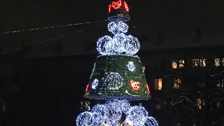 Елхата на площада вече отброява дните до Коледа