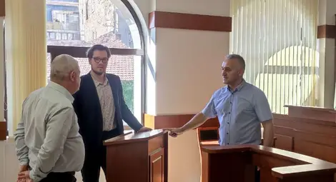 Александър Борисов, Герд Раудсепп и Диан Василев /отляво надясно/ обсъдиха ролята на прокуратурата в правораздаването у нас.                                    Снимка: Административен съд-Русе