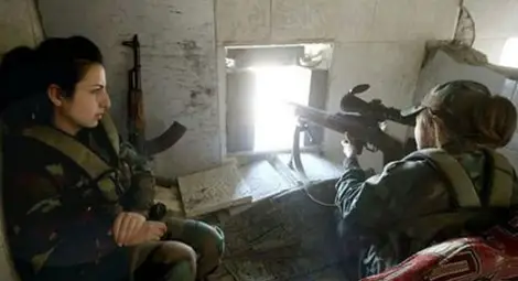 Сирийки ликвидират терористи с руския снайпер МЦ-116М!