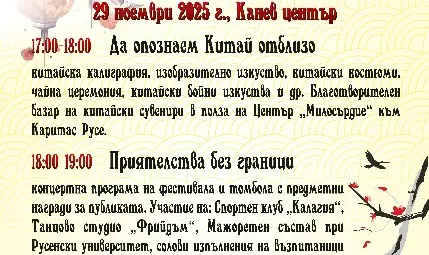В Русенския университет ще се проведе Девети фестивал на китайската култура