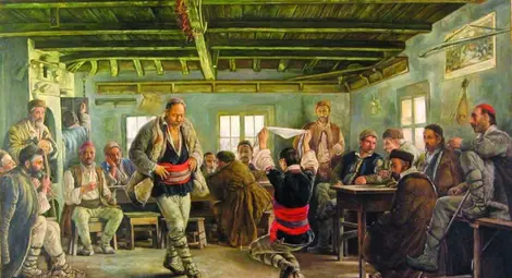 „Ръченица“ е емблема не само за автора си, но и за цялото ни прохождащо отново българско изобразително изкуство след Освобожданието. Джеймс Баучер е централният персонаж в картината. „Ръченица“ е емблема не само за автора си, но и за цялото ни прохождащо отново българско изобразително изкуство след Освобожданието. Джеймс Баучер е централният персонаж в картината.