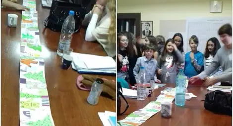 С 4-метрова честитка петокласници  поздравиха учителите в Музикалното