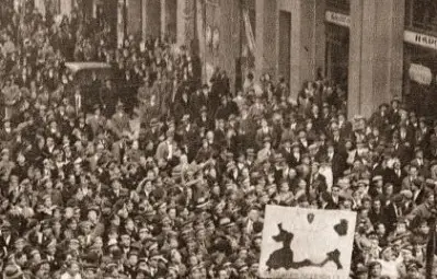 Част от протестите срещу Ньой през 30-те години на миналия век в София