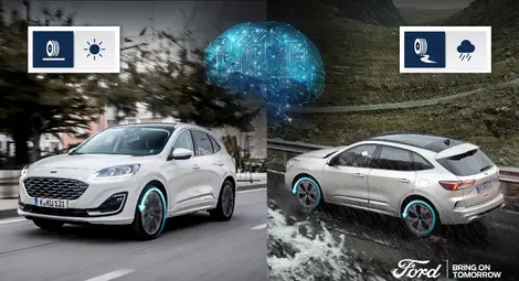Изкуствен интелект в новия Ford Kuga Hybrid помага на шофьорите да владеят пътя и разхода на гориво