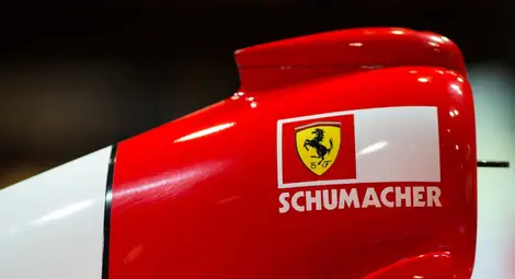 Шумахер прави първите си обиколки с тима на Ферари с модел 412 Т2.