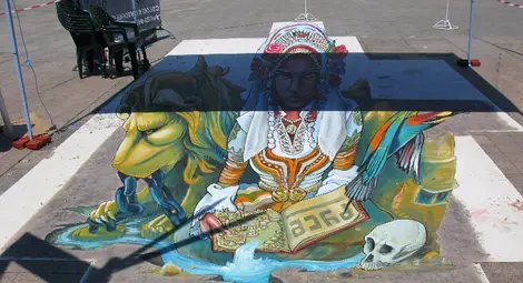 3D рисунки показват другото измерение на уличното изкуство