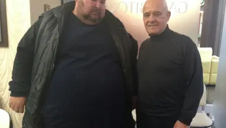 Димчо Тодоров /вляво/ с Иван Гарабитов при първата им среща през декември 2016 г., преди да започне терапията