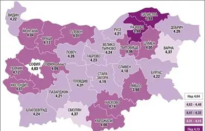 Най-добрите и най-слабите области по успех от матурите
