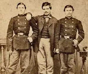 Васил Левски, брат му Христо Кунчев и Христо Иванов-Големия, Белград, 1867 г.