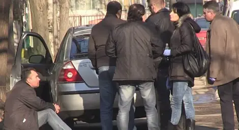 Момент от акцията на ДАНС и ареста на Николай Стефанов.