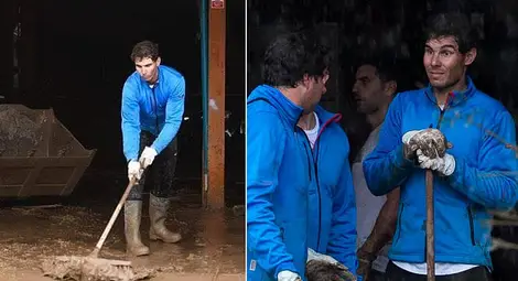 Надал лично чисти в Майорка след бедствието, даде подслон на пострадали