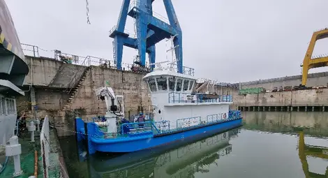 Най-новият кораб за драгиране на Дунавската агенция започва изпитания