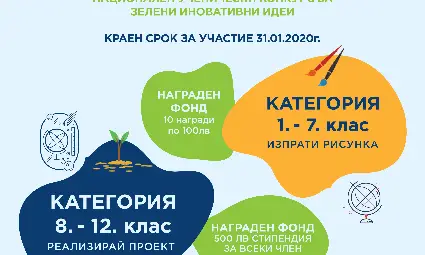 Национален ученически конкурс "Млад иноватор" търси зелени идеи сред поколението на Грета Тунберг Национален ученически конкурс "Млад иноватор" търси зелени идеи сред поколението на Грета Тунберг