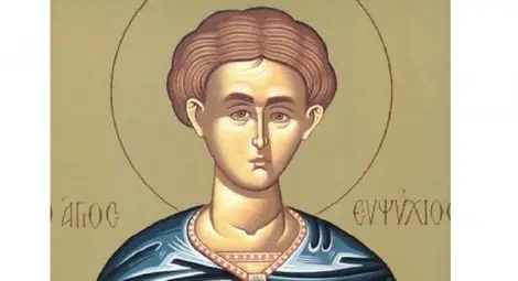 Свети мъченик Евпсихий срива езическо капище Свети мъченик Евпсихий срива езическо капище