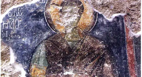 Изображение в една от Ивановските скални църкви от врмето на св. Йоаким.