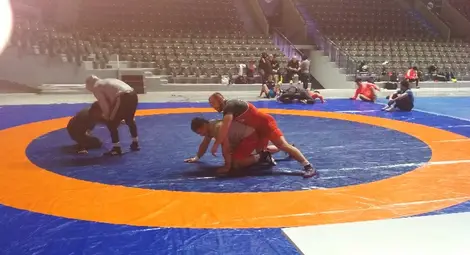 Американците проведоха тренировката в отлично настроение.      Снимка: Георги ХРИСТОВ